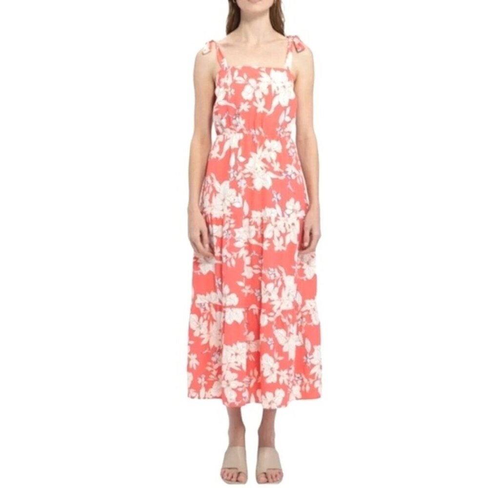 Social Standard by Sanctuary Dress Womens XL Coral Floral Sundress Cottagecore